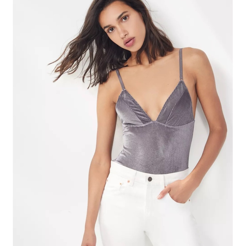 Out From Under Shayla Velvet Plunging Bodysuit
